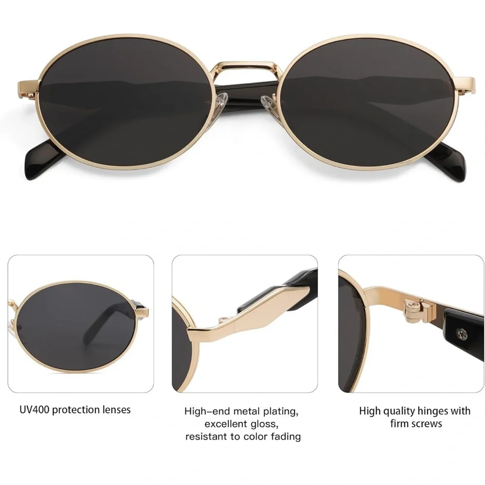 RETRO DARK Gray Oval Sunglasses FOR WOMAN *NEW*